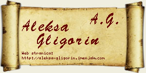 Aleksa Gligorin vizit kartica